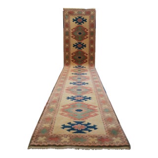 1980s Hand-Knotted Turkish Runner Rug 2′9″ × 14′ For Sale