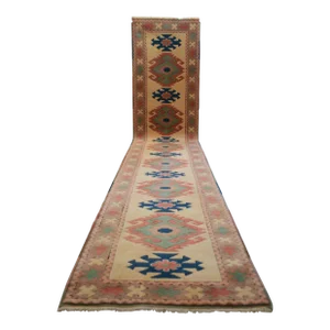 1980s Hand-Knotted Turkish Runner Rug 2′9″ × 14′