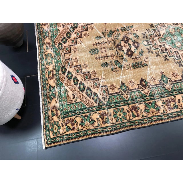 Vintage Distressed Turkish Area Rug For Sale - Image 9 of 11