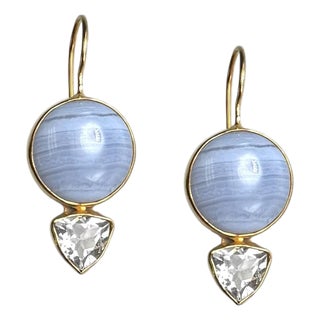 Blue Lace Agate Topaz Midi Ear For Sale