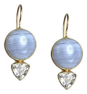Blue Lace Agate Topaz Midi Ear