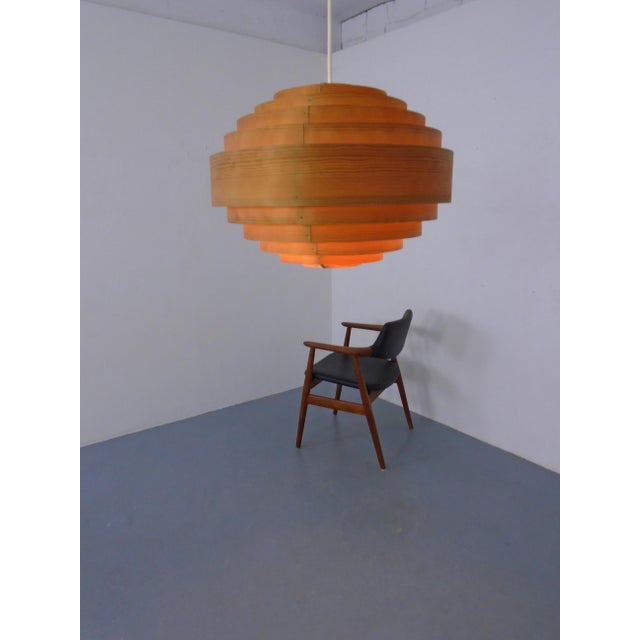 Wooden Lamella Ceiling Lamp by Hans-Agne Jakobsson for Ab Markaryd, Sweden, 1960s For Sale - Image 3 of 15