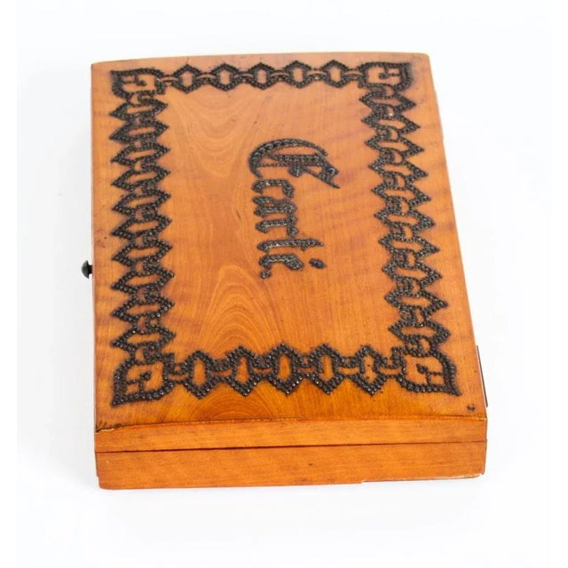 19th Century French Satinwood Ecarte Playing Card Box For Sale - Image 3 of 11