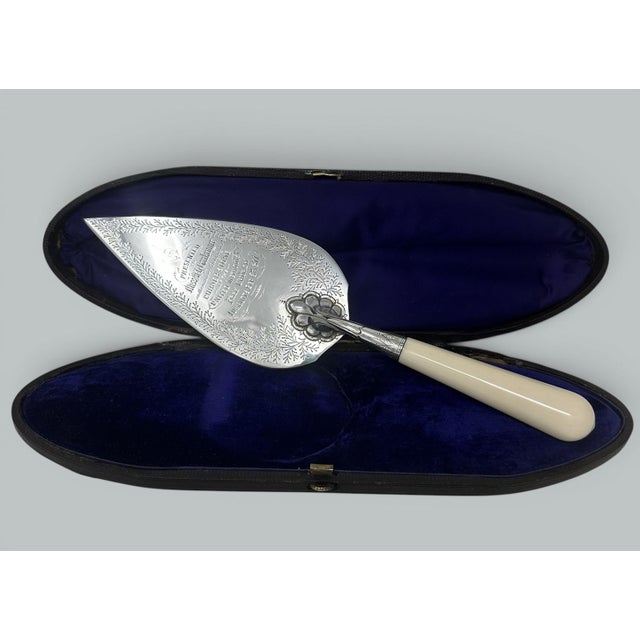 Black Antique English Sterling Silver Brick Layers Trowel Bone Handle Martin Hall 1877 For Sale - Image 8 of 9