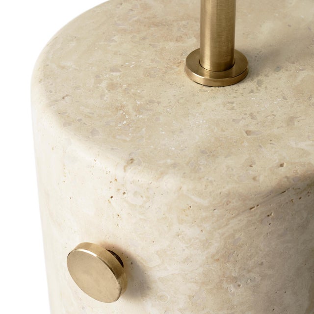 Traditional Jwda Traditional Travertine Floor Lamp For Sale - Image 3 of 5