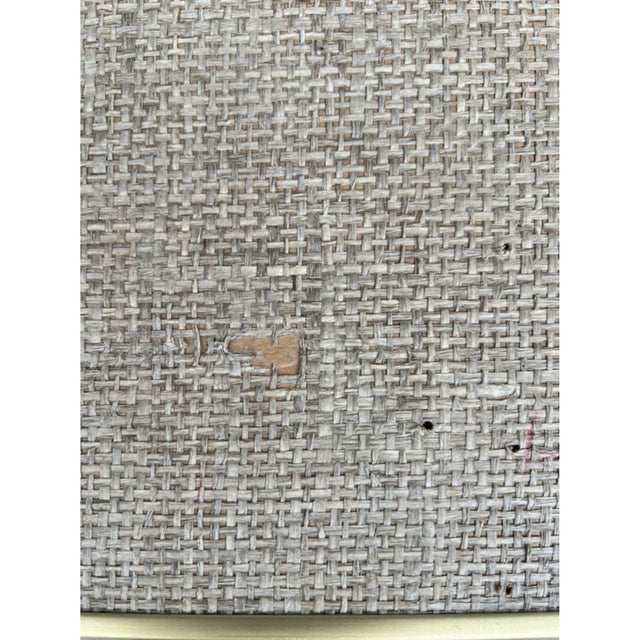 1970s Coffee Table With Brass-Rimmed Raffia Top and Walnut Base For Sale - Image 11 of 11