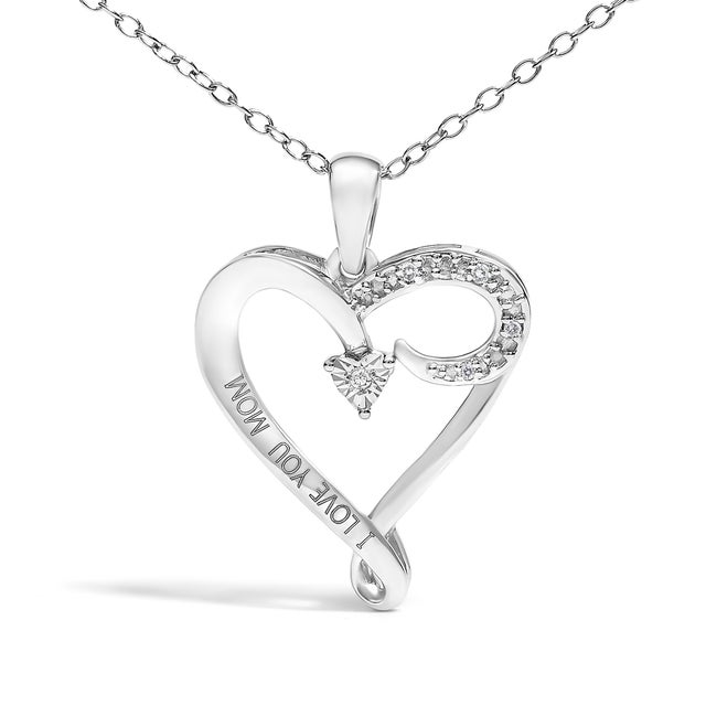 Celebrate the timeless bond with your mother with this exquisite .925 sterling silver heart pendant necklace, epitomizing...