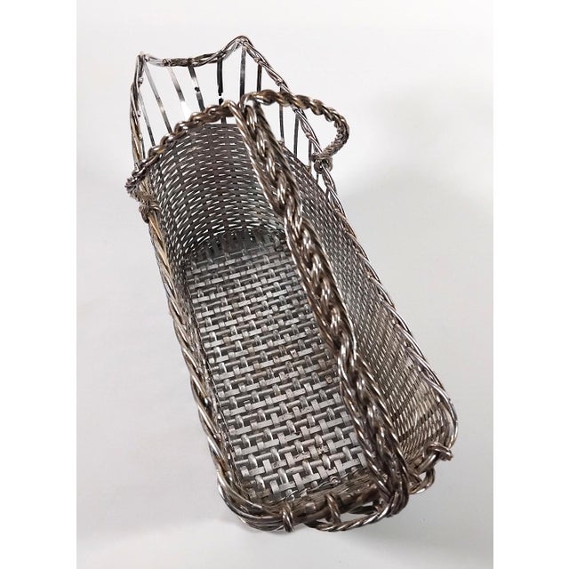 Mid-Century Modern 1950s Christofle Bottle Holder From the Gallia "Panier Vannerie" Collection For Sale - Image 3 of 6