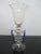 Glass Venetian Hand Blown Art Glass Decorative Tipetto Wine Goblet With Blue Wings For Sale - Image 7 of 8