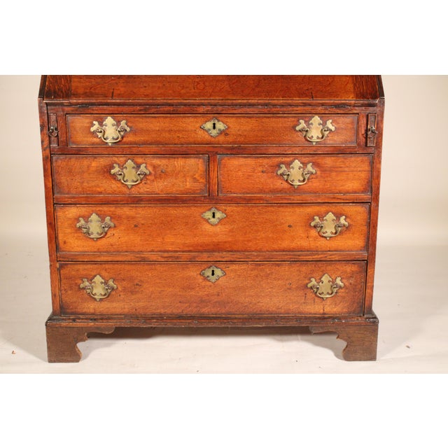 George III Oak Slant Top Desk For Sale - Image 9 of 15