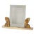 Art Deco photo frame with a geometric design, crafted from onyx marble and glass with a mirrored border; dating from the...