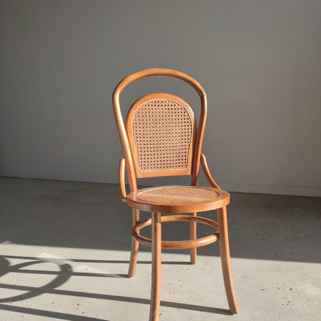 Vintage Natural Wood Cane Chair, 1980s For Sale - Image 17 of 18
