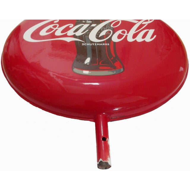 Mid-Century Modern Large Double-Sided Coca Cola Enameled Sign, 1960s For Sale - Image 3 of 12