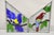 Vintage Leaded Stained Glass Red and Blue Parrot Bird Window Suncatcher - A Pair For Sale - Image 10 of 11