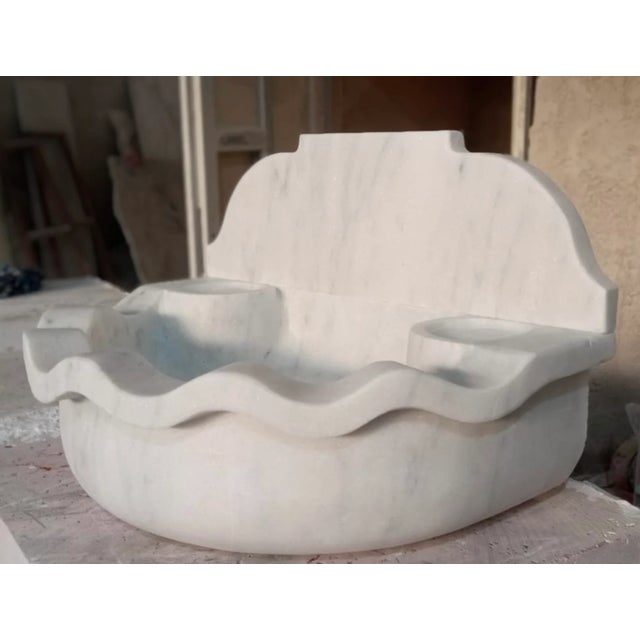 Not Yet Made - Made To Order Carrara Marble Sink With Backsplash For Sale - Image 5 of 7