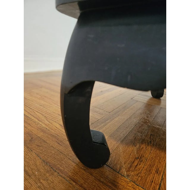 Black Chinese Black Lacquer Low Table With Mother of Pearl Inlay - 1940s Ming Style, Japanese-American Provenance For Sale - Image 8 of 10