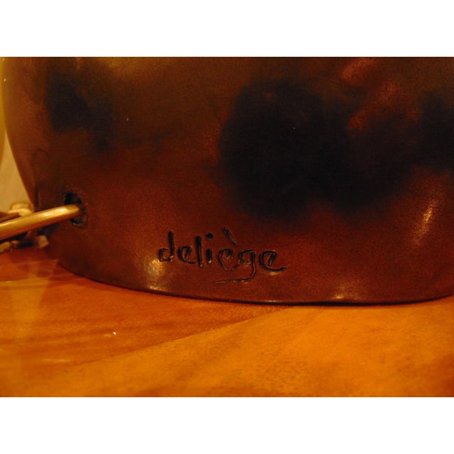 Gold Ceramic Table Lamps by Georges Deliège, 1980s, Set of 3 For Sale - Image 8 of 10