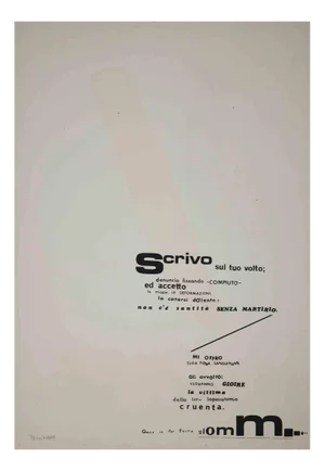 Ennio Pouchard, Visual Poem, Original Screen Print, 1970