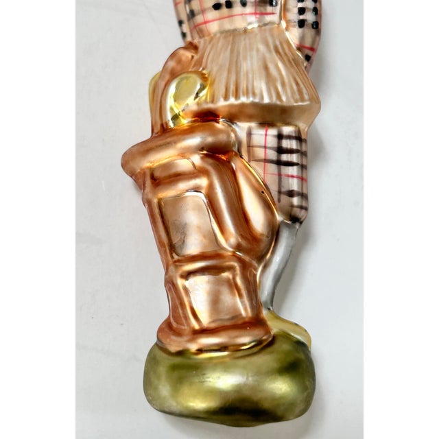 Glass Vintage Female Golfer Glass Christmas Ornament – Made in Poland For Sale - Image 7 of 9