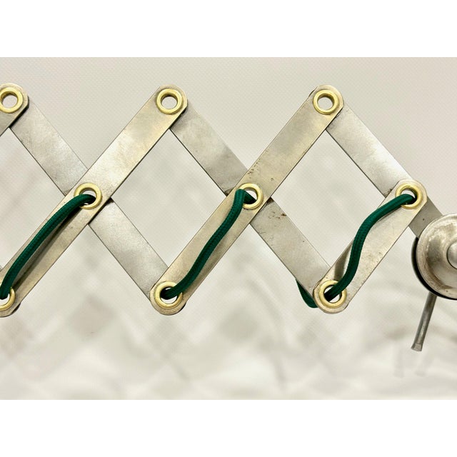 Industrial Dark Green Scissor Wall Lamp, 1950s For Sale - Image 11 of 18