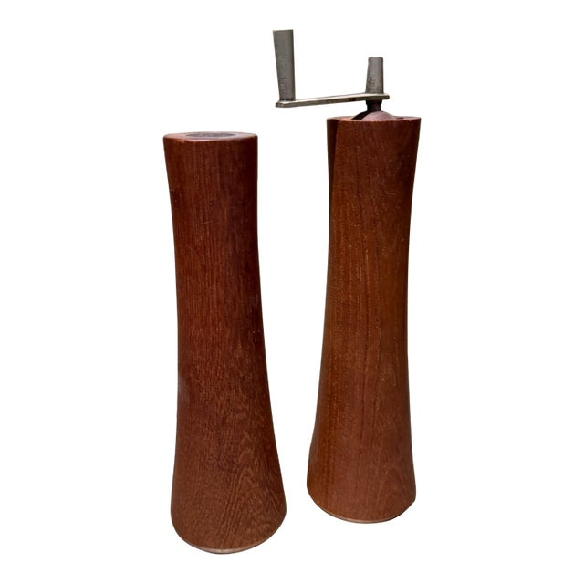 Mid-Century Modern Teakwood Salt and Pepper Shaker Set Laurids Lonborg Denmark For Sale