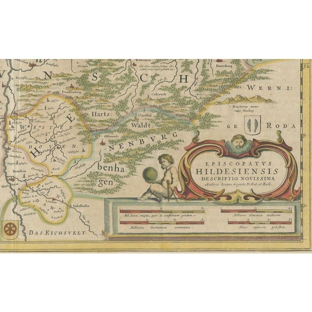 17th Century Bishopric of Hildesheim Map in Northern Germany by Willem & Joan Blaeu, 1645 For Sale - Image 5 of 6