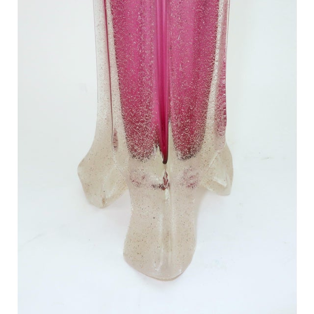 Neal Drobnis Sand Cast Magenta Art Glass Vase, 1997 For Sale - Image 10 of 18