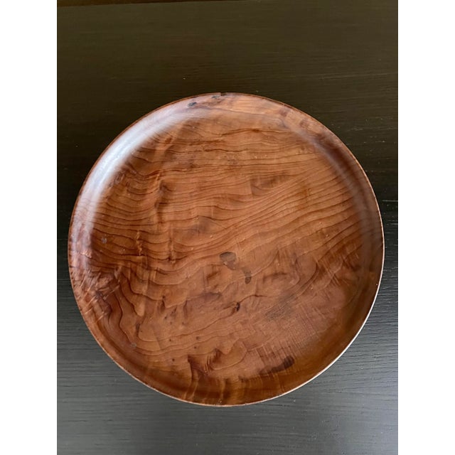 Vintage Hand-Turned Solid Walnut Plate by Mystic Wood For Sale - Image 9 of 9