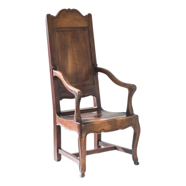 1900s French Wooden Armchair with Original Patina For Sale