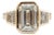 14k Yellow Gold 3.49ctw Emerald Trapezoid Lab Grown Diamond Engagement Ring, Size 8 For Sale
