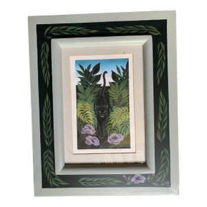 Ruth Schindler 20th Century Painting “Black Cat” Framed Signed and Numbered Rare Painting , Art Print