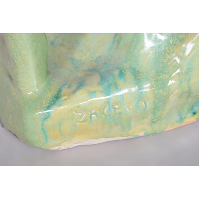 Vintage Art Deco Statue in Glazed Ceramic, 1940s For Sale - Image 6 of 10