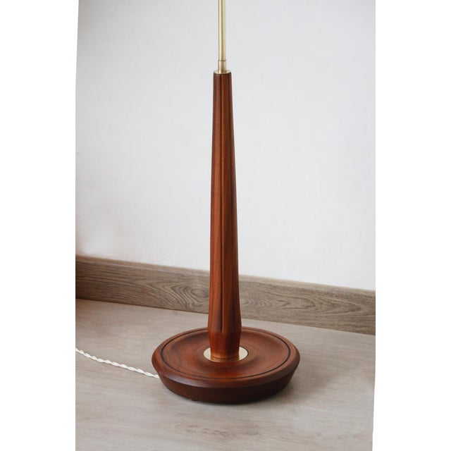 Brown Vintage Teak and Brass Floor Lamp, 1960s For Sale - Image 8 of 17