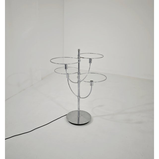 1970s Model Lyndon Floor Lamp in Glass and Chromed Metal by Vico Magistretti for Oluce, Italy, 1977 For Sale - Image 5 of 18