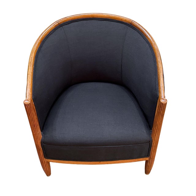 Ebony Pair of French Lounge Chairs in the Art Deco Style (Individually Priced) For Sale - Image 8 of 17