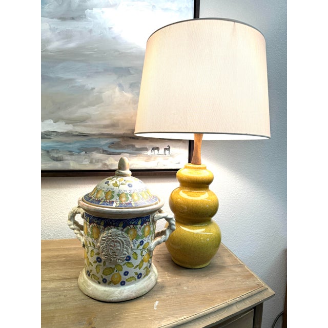 Hand Painted Majolica Lidded Jar Floral Italian Botanical Lemon Tree Design. Gorgeous! For Sale - Image 10 of 10