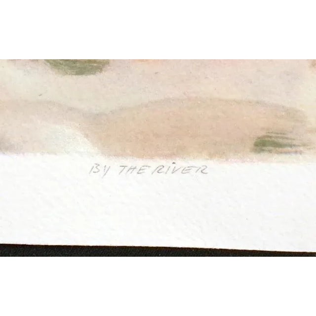 1980s Peter Graham "By the River" Impressionistic Venice Gondolas Signed Serigraph For Sale - Image 5 of 6