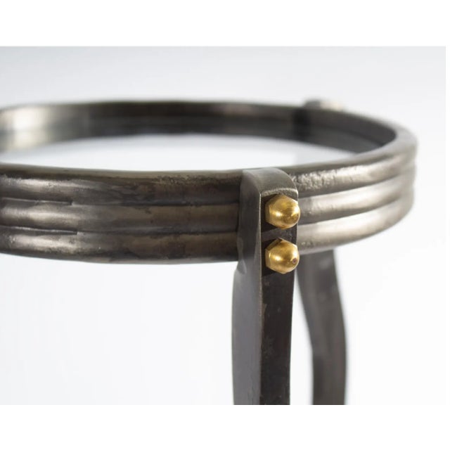 1980s Will Stone Postmodern Metal Accent Table For Sale In Los Angeles - Image 6 of 10