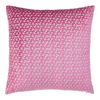 The House Of Scalamandré Petal Velvet Square Pillow In Pinks For Sale