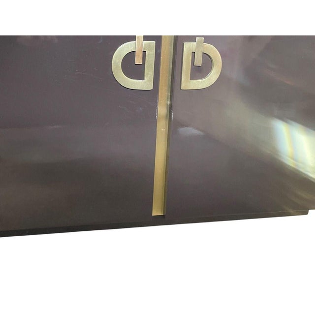 Large Lacquered and Brass-Mounted Credenza by Pierre Cardin. Circa 1960's. For Sale In Los Angeles - Image 6 of 9