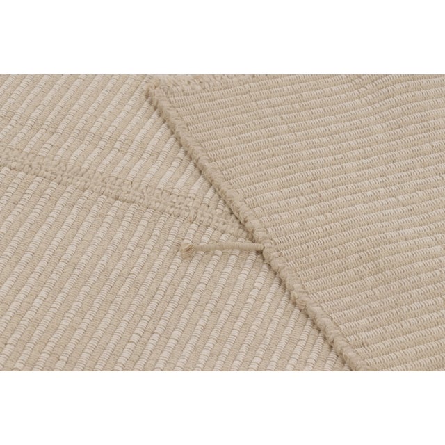 Beige Rug & Kilim's Contemporary Kilim, Beige and Cream Textural Stripes For Sale - Image 8 of 10
