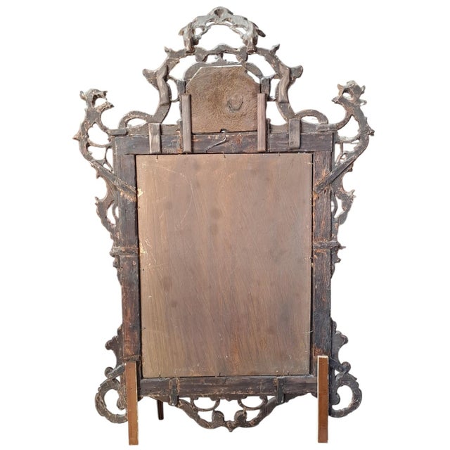 Antique Carved Wooden Framed Mirror, 1800s For Sale - Image 5 of 11