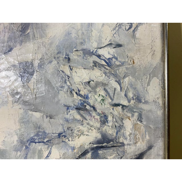 Wood Signed Vintage Abstract Painting - Mid-Century Modern Original Art For Sale - Image 7 of 17