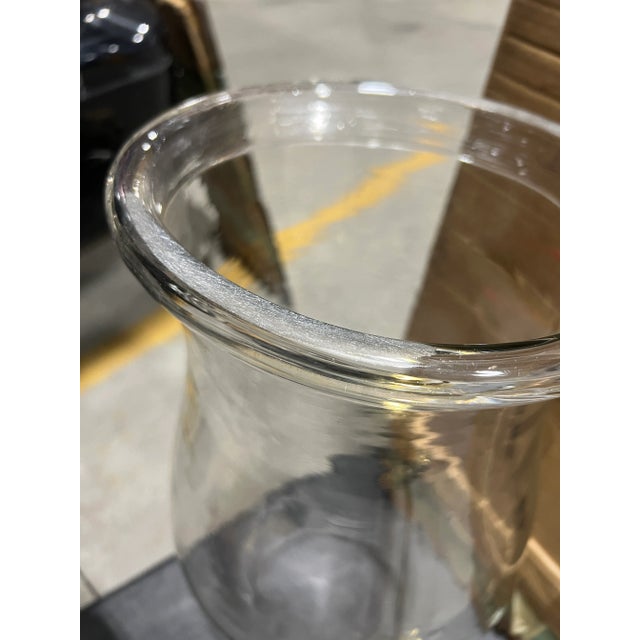 Pair, Monumental 19th Century American Blown Glass Hurricane Candle Shades 22.5" For Sale In Boston - Image 6 of 12
