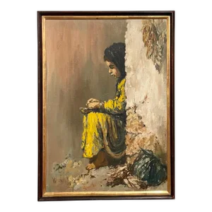 William Weintraub, Middle Eastern Expressionist Oil Painting, 1961
