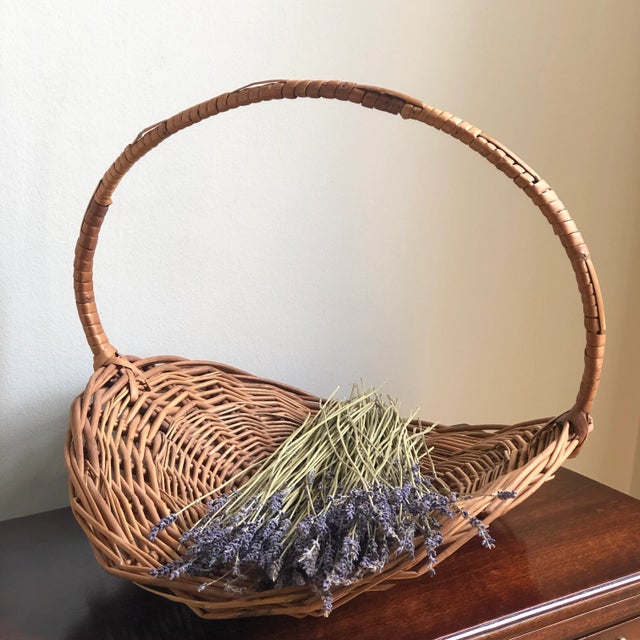 Farmhouse Vintage European Flower Gathering Basket For Sale - Image 3 of 12