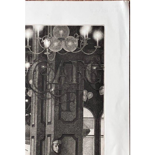 1980s Peter Milton Large Etching - Interiors IV: Hotel Paradise Cafe For Sale - Image 10 of 11