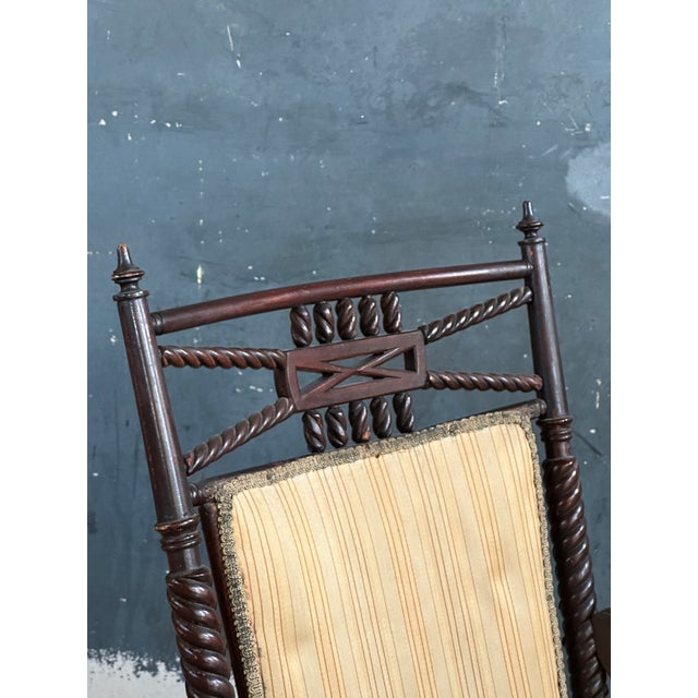 Victorian Mid 19th Century Victorian Barley Twist Rocking Chair For Sale - Image 3 of 9