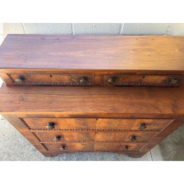 Antique Victorian Late 19th Century Stepback Dresser / Chest of Drawers on Caster For Sale In Los Angeles - Image 6 of 11
