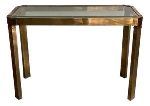 1960s Brass Mastercraft Hollywood Regency Console Table